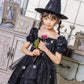 コスプレ キッズ こども 魔女 ハロウィン メルヘンウィッチ 女の子 100cm/120cm/140cm ブラック　【クリアストーン】