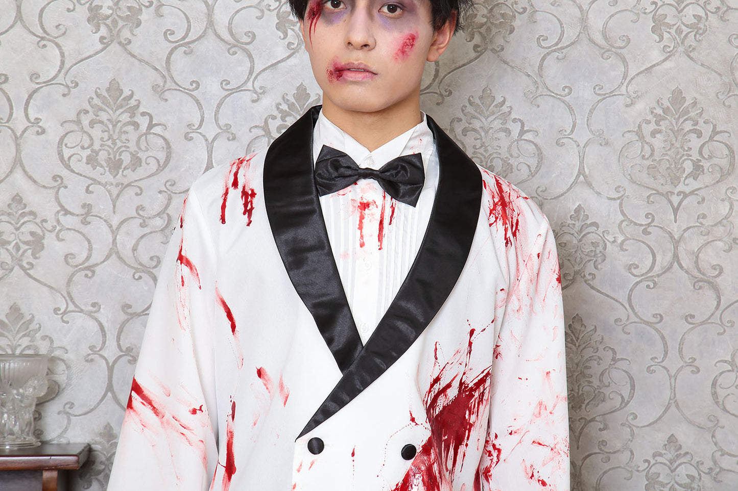コスプレ ハロウィン スプラッターグルーム メンズ フリーサイズ ホワイト【クリアストーン】