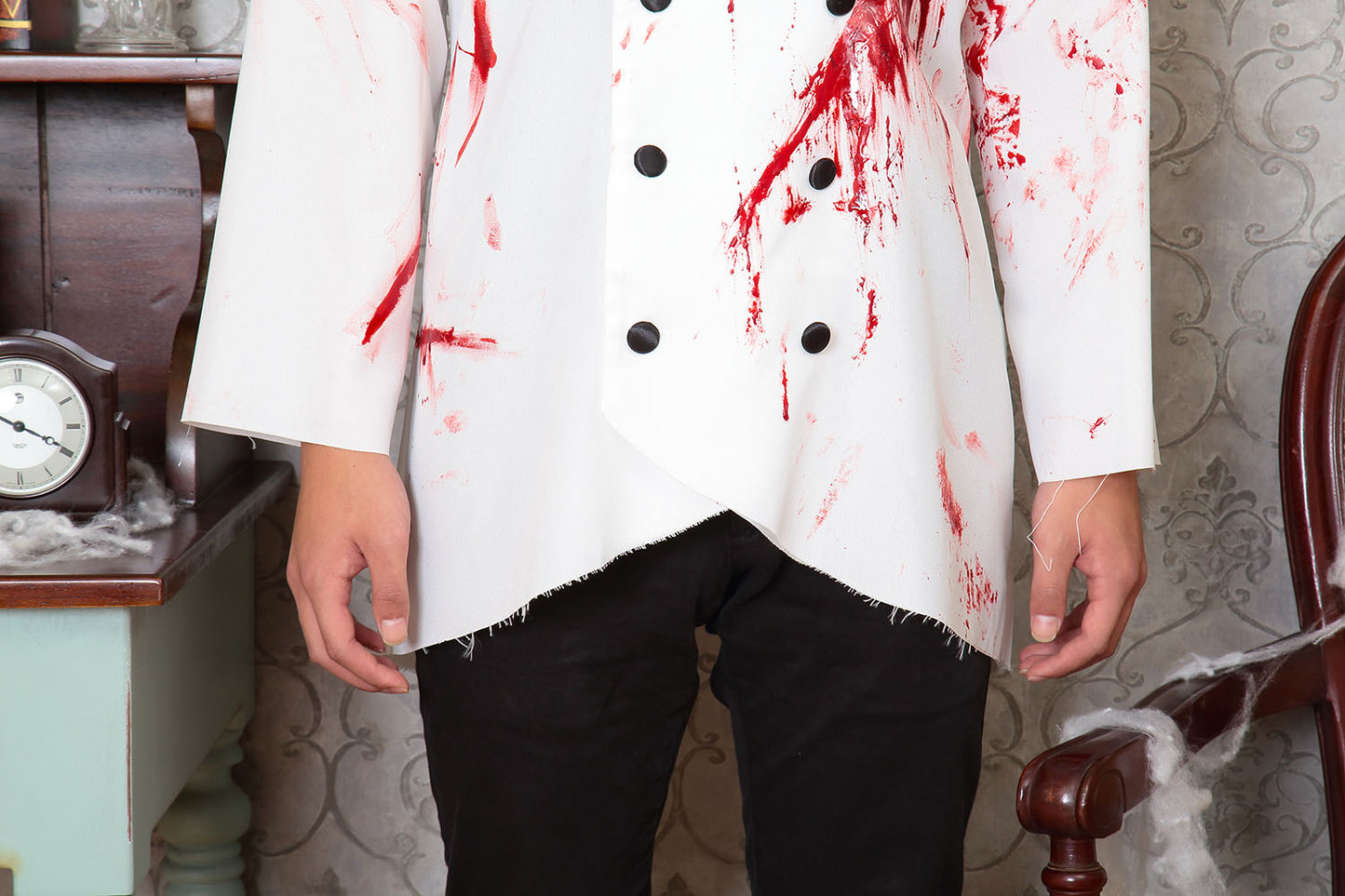 コスプレ ハロウィン スプラッターグルーム メンズ フリーサイズ ホワイト【クリアストーン】