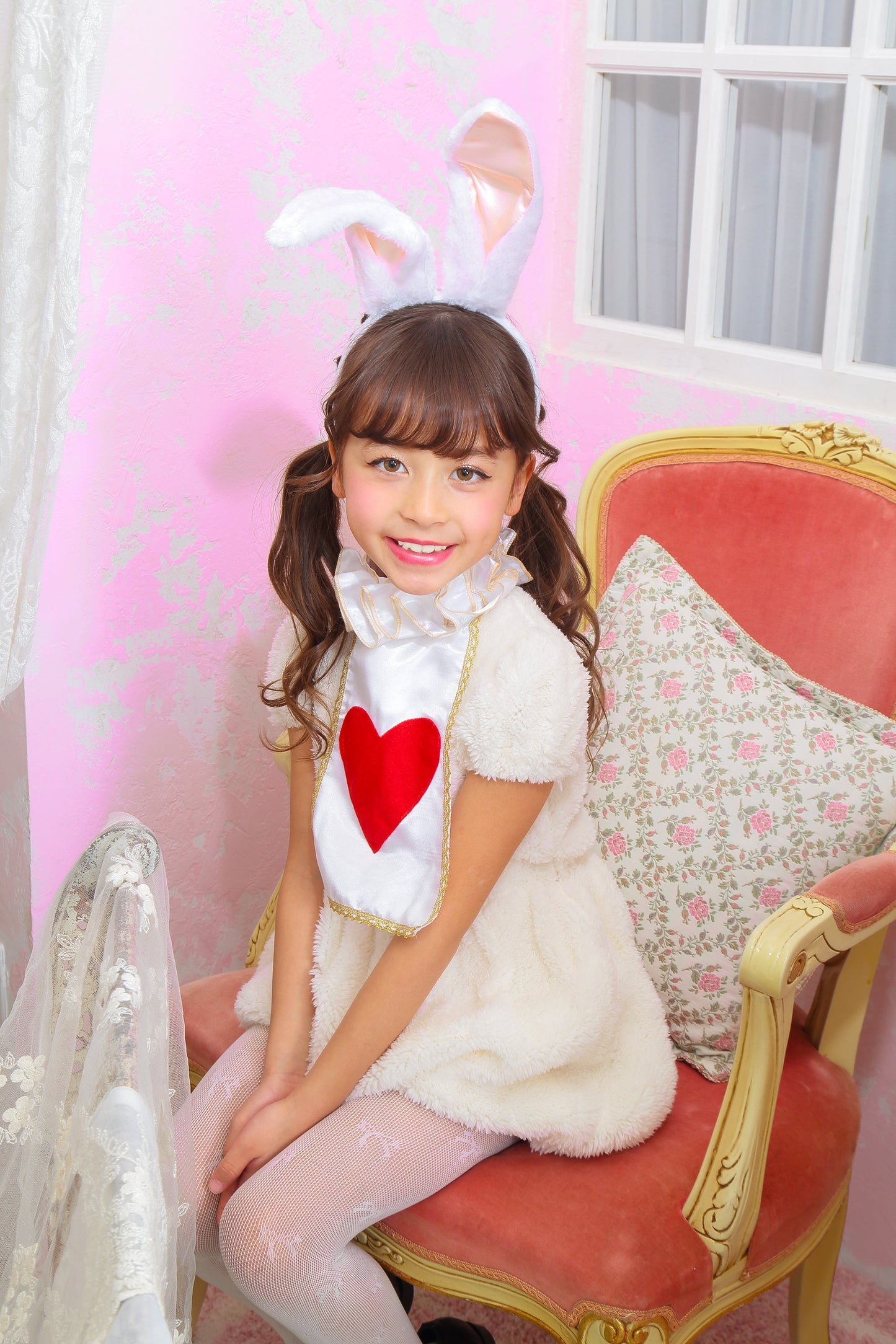 コスプレ キッズ こども うさぎ ハロウィン ワンダーラビットガール 100cm/120cm/140cm ホワイト【クリアストーン】