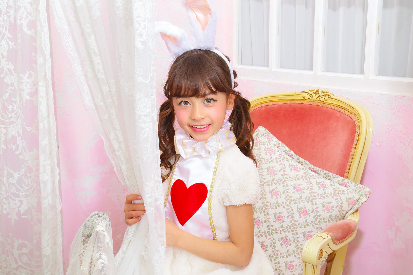 コスプレ キッズ こども うさぎ ハロウィン ワンダーラビットガール 100cm/120cm/140cm ホワイト【クリアストーン】