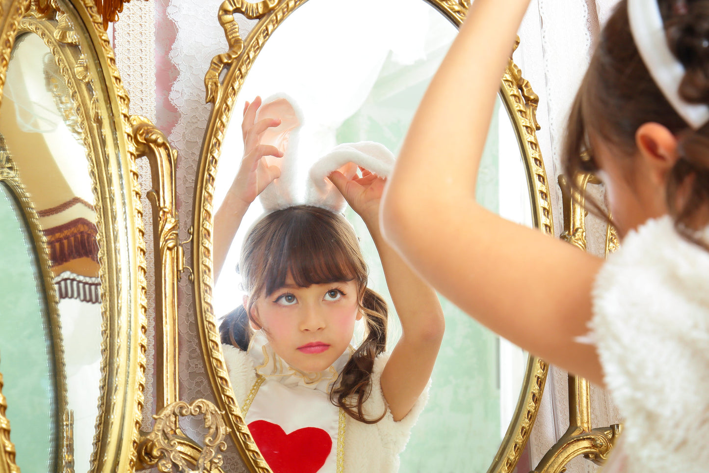 コスプレ キッズ こども うさぎ ハロウィン ワンダーラビットガール 100cm/120cm/140cm ホワイト【クリアストーン】