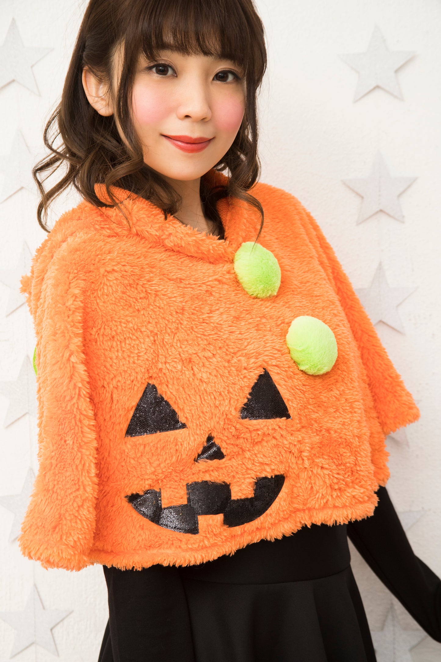 コスプレ かぼちゃ HW もこもこパンプキンケープ レディース フリーサイズ オレンジ【クリアストーン】