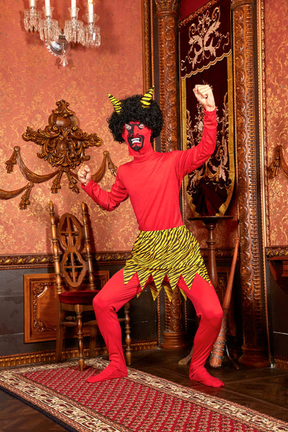 コスプレ 節分 鬼 リアル鬼 赤鬼 青鬼 黒鬼 メンズ M 2L XL レッド/ブルー/ブラック 衣装 仮装【クリアストーン】