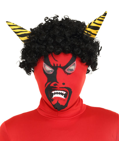 コスプレ 節分 鬼 リアル鬼マスク 赤鬼 青鬼 ユニセックス フリーサイズ レッド/ブルー【クリアストーン】