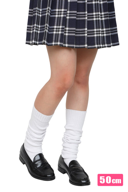 制服 ルーズソックス 靴下 TeensEver レディース 50cm/80cm/100cm/120cm ホワイト【クリアストーン】