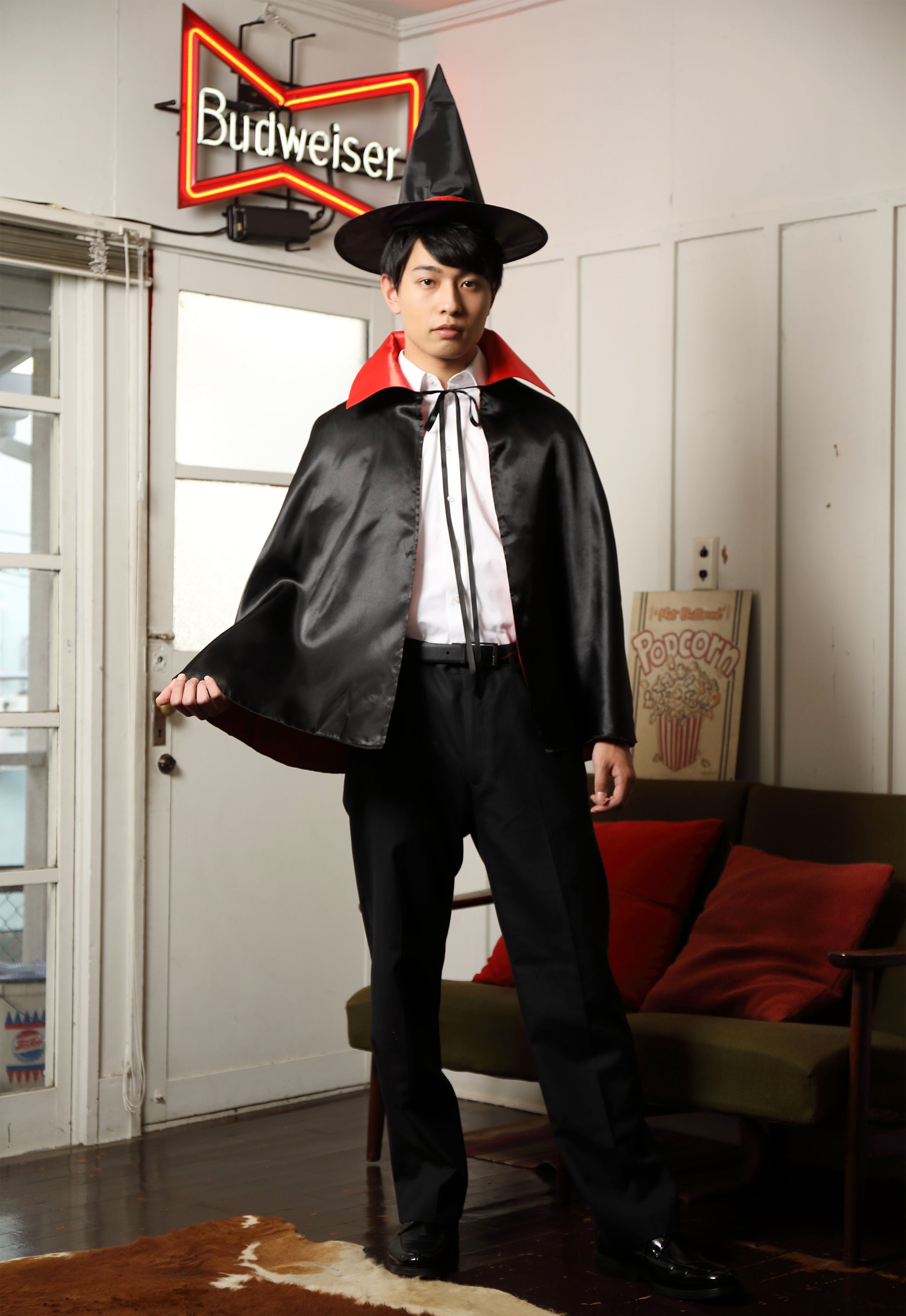 コスプレ 仮装 ハロウィン 2カラーマント リバーシブル レッド