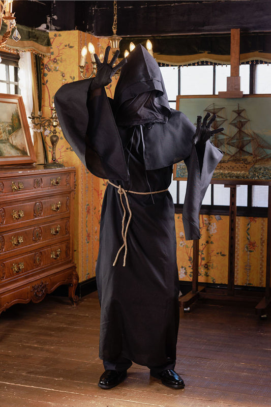 コスプレ 仮装 ハロウィン 死神 メンズ フリーサイズ ブラック【クリアストーン】