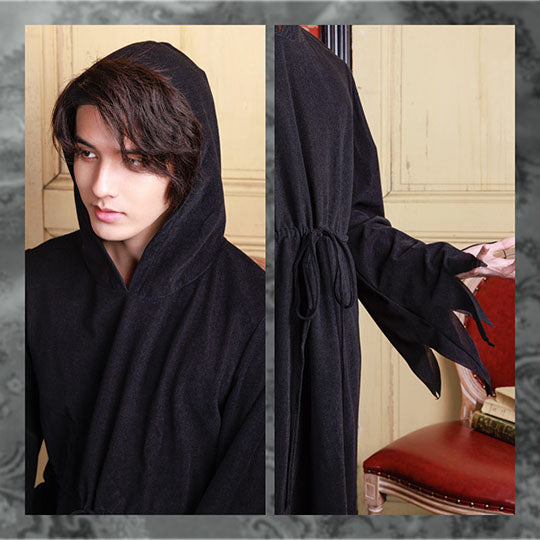 ≪スタンミさん着用≫ コスプレ 仮装 ハロウィン ムンクローブ メンズ フリーサイズ ブラック 【クリアストーン】