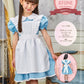 コスプレ キッズ こども 不思議の国のアリス アリス メイド ハロウィン AQUAドレス 100cm/120cm/140cm ブルー ホワイト【クリアストーン】