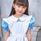 コスプレ キッズ こども 不思議の国のアリス アリス メイド ハロウィン AQUAドレス 100cm/120cm/140cm ブルー ホワイト【クリアストーン】