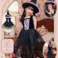 コスプレ キッズ こども 魔女 ハロウィン ノワールウィッチ 女の子 120cm/140cm ブラック 【クリアストーン】