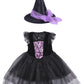 コスプレ キッズ こども 魔女 ハロウィン ノワールウィッチ 女の子 120cm/140cm ブラック 【クリアストーン】