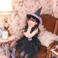 コスプレ キッズ こども 魔女 ハロウィン ノワールウィッチ 女の子 120cm/140cm ブラック 【クリアストーン】