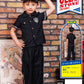 コスプレ キッズ こども 警官 ハロウィン スーパーポリスマン 男の子 100/120/140cm ブラック【クリアストーン】