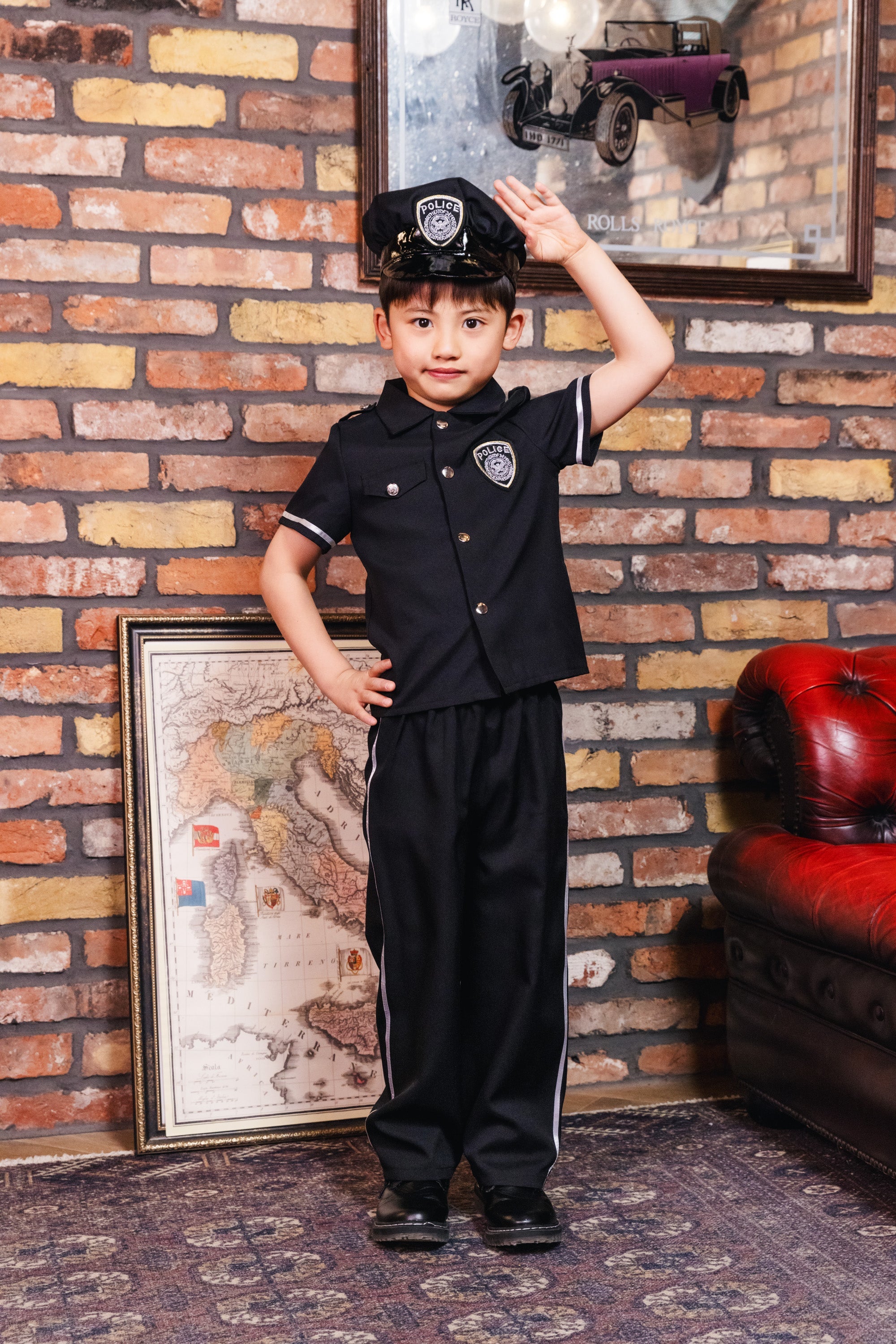 コスプレ キッズ こども 警官 ハロウィン スーパーポリスマン 男の子