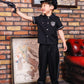コスプレ キッズ こども 警官 ハロウィン スーパーポリスマン 男の子 100/120/140cm ブラック【クリアストーン】