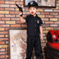 コスプレ キッズ こども 警官 ハロウィン スーパーポリスマン 男の子 100/120/140cm ブラック【クリアストーン】