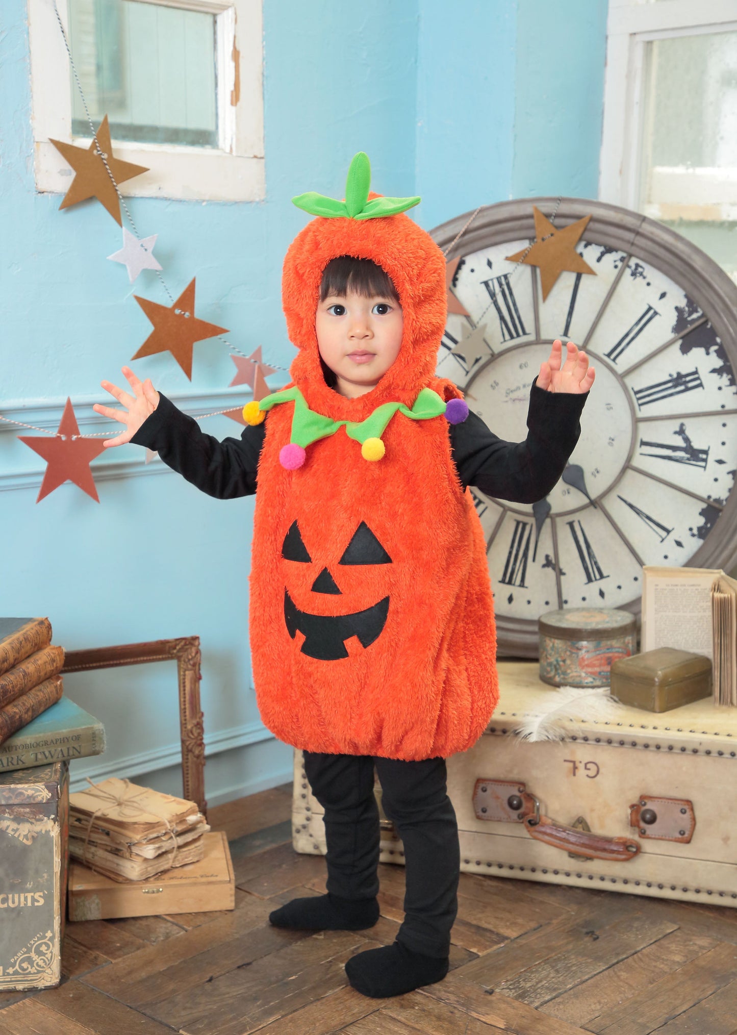 コスプレ 赤ちゃん ジャックオランタン マシュマロベビー マシュマロパンプキン ベビー 80cm オレンジ【クリアストーン】