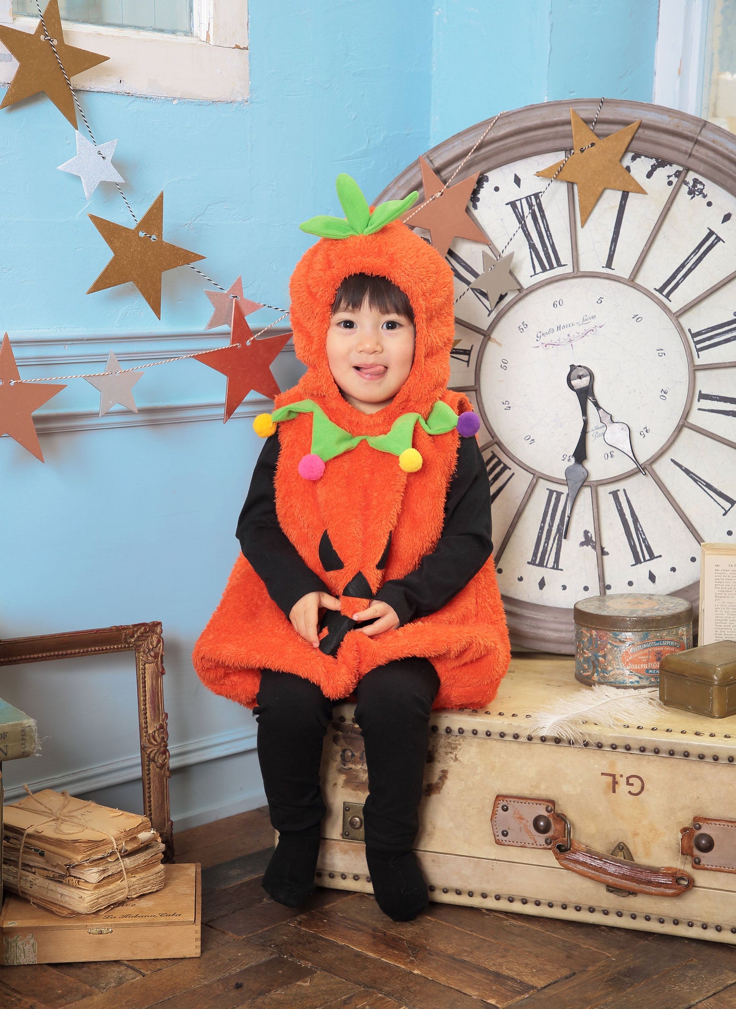 コスプレ 赤ちゃん ジャックオランタン マシュマロベビー マシュマロパンプキン ベビー 80cm オレンジ【クリアストーン】