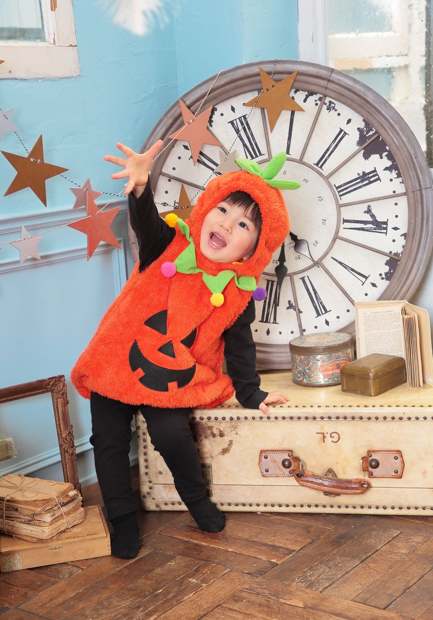 コスプレ 赤ちゃん ジャックオランタン マシュマロベビー マシュマロパンプキン ベビー 80cm オレンジ【クリアストーン】