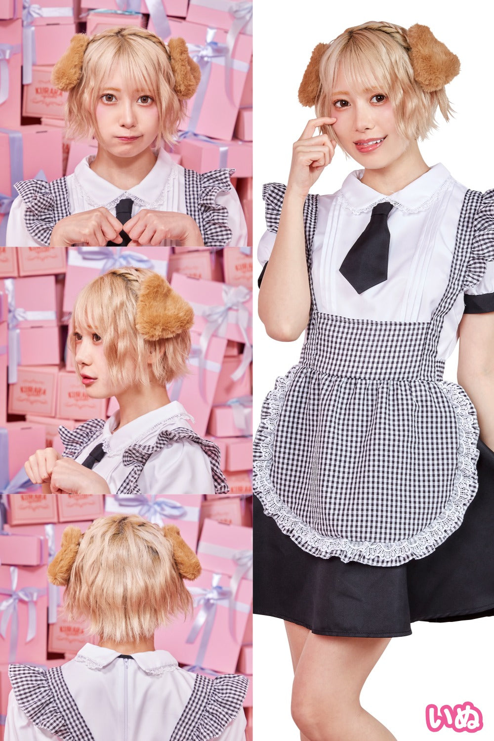 コスプレ 小物 けもみみピン アニマル 動物 ねこ/うさぎ/いぬ/ダルメシアン/パンダ/くま/きつね/おおかみ 仮装 フリーサイズ【クリアストーン】