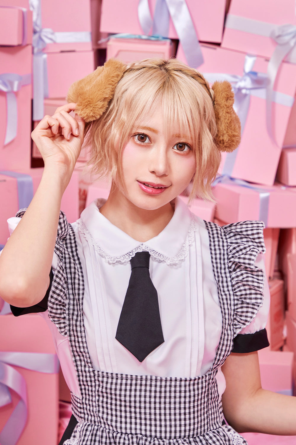 コスプレ 小物 けもみみピン アニマル 動物 ねこ/うさぎ/いぬ/ダルメシアン/パンダ/くま/きつね/おおかみ 仮装 フリーサイズ【クリアストーン】