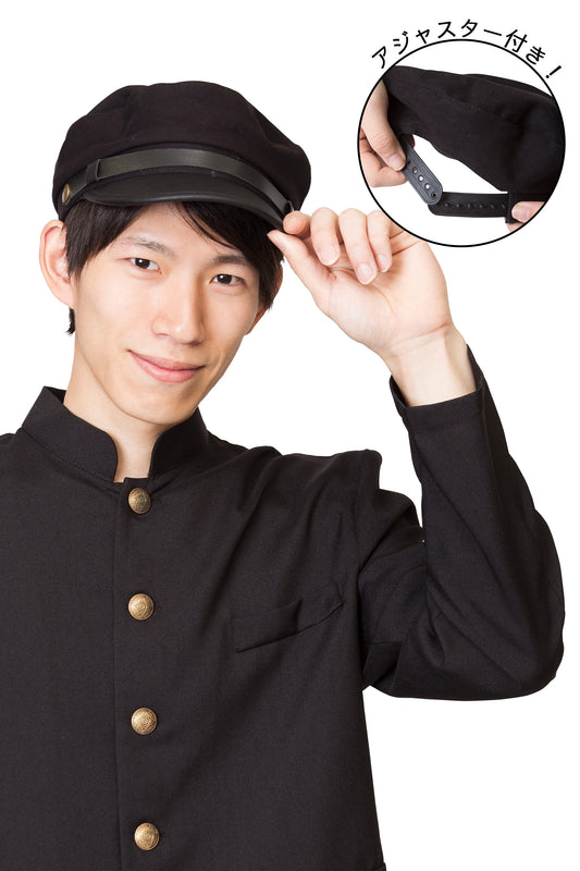 コスプレ 学生帽子 学生帽 ユニセックス フリーサイズ ブラック【クリアストーン】