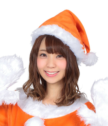 コスプレ小物 クリスマス サンタ帽子 ユニセックス レッド/ブラック/ホワイト/グリーン/ブルー/ピンク/イエロー/パープル/オレンジ【クリアストーン】