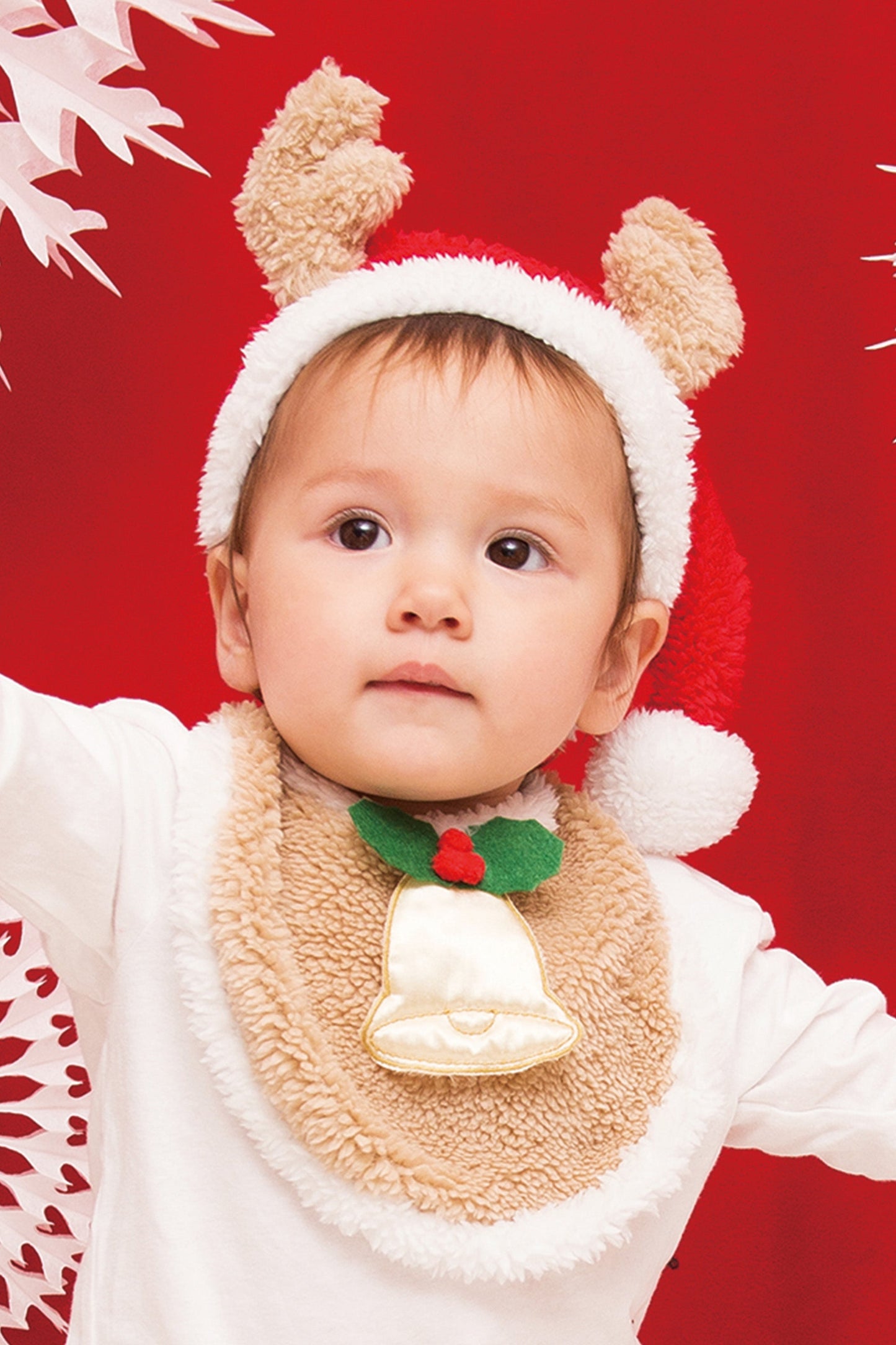 コスプレ ベビー 赤ちゃん クリスマス トナカイスタイセット ブラウン【クリアストーン】