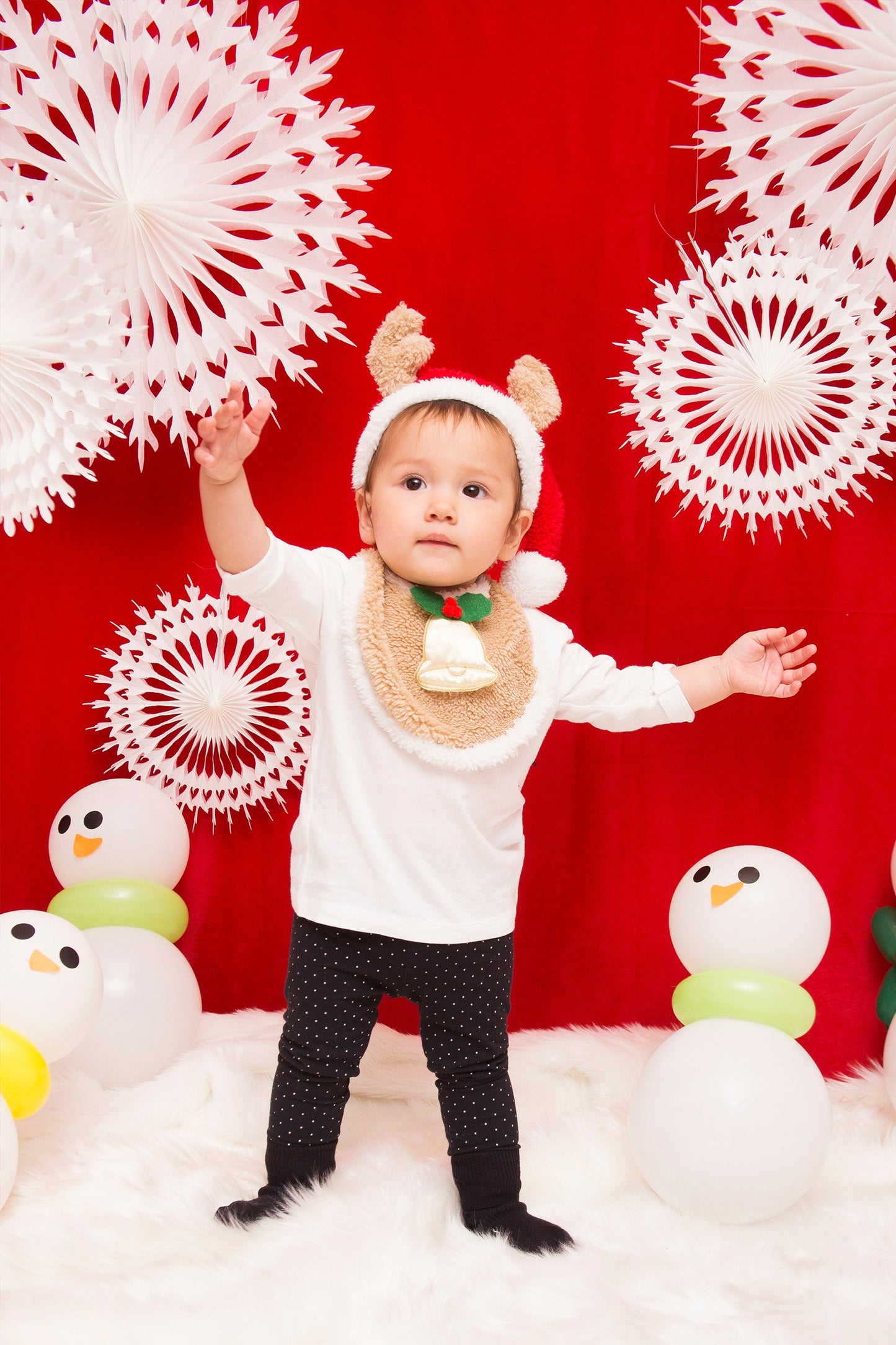 コスプレ ベビー 赤ちゃん クリスマス トナカイスタイセット ブラウン【クリアストーン】