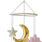 小物 モビール 月 星 雲 ベビーモビール ムーン モノトーン/パステル ゴールド【クリアストーン】