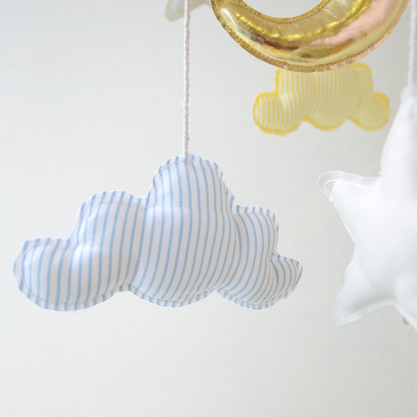 小物 モビール 月 星 雲 ベビーモビール ムーン モノトーン/パステル ゴールド【クリアストーン】