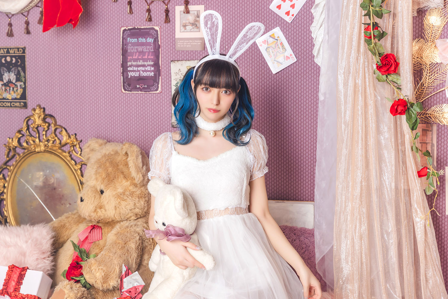 コスプレ うさぎ コケティッシュガーリー ホワイトレースバニー