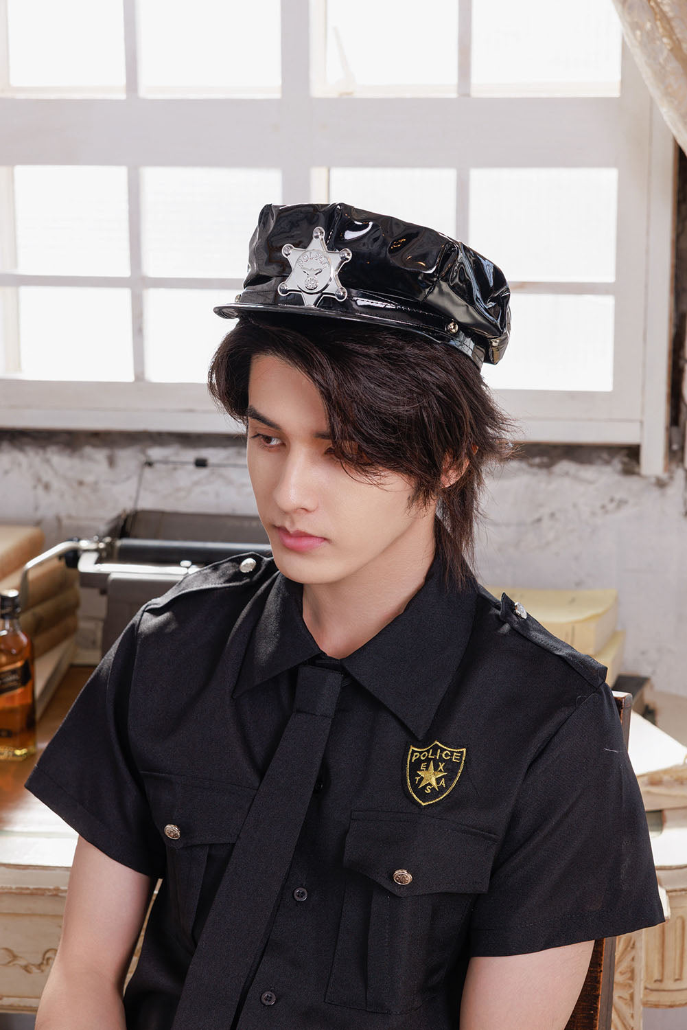 ≪スタンミさん着用≫ コスプレ 仮装 ハロウィン スピードポリス ユニセックス フリーサイズ ブラック 【クリアストーン】