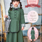 コスプレ キッズ こども メイド服 ハロウィン 洋館メイド 100cm/120cm/140cm グリーン 【クリアストーン】