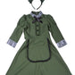コスプレ キッズ こども メイド服 ハロウィン 洋館メイド 100cm/120cm/140cm グリーン 【クリアストーン】