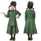コスプレ キッズ こども メイド服 ハロウィン 洋館メイド 100cm/120cm/140cm グリーン 【クリアストーン】