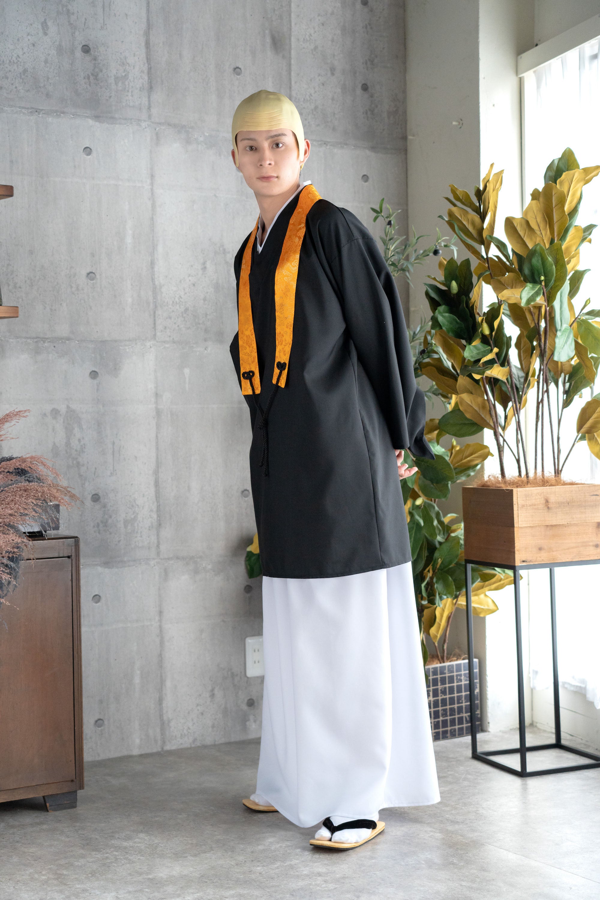 コスプレ お坊さん MENコス お坊さん メンズ フリーサイズ ブラック