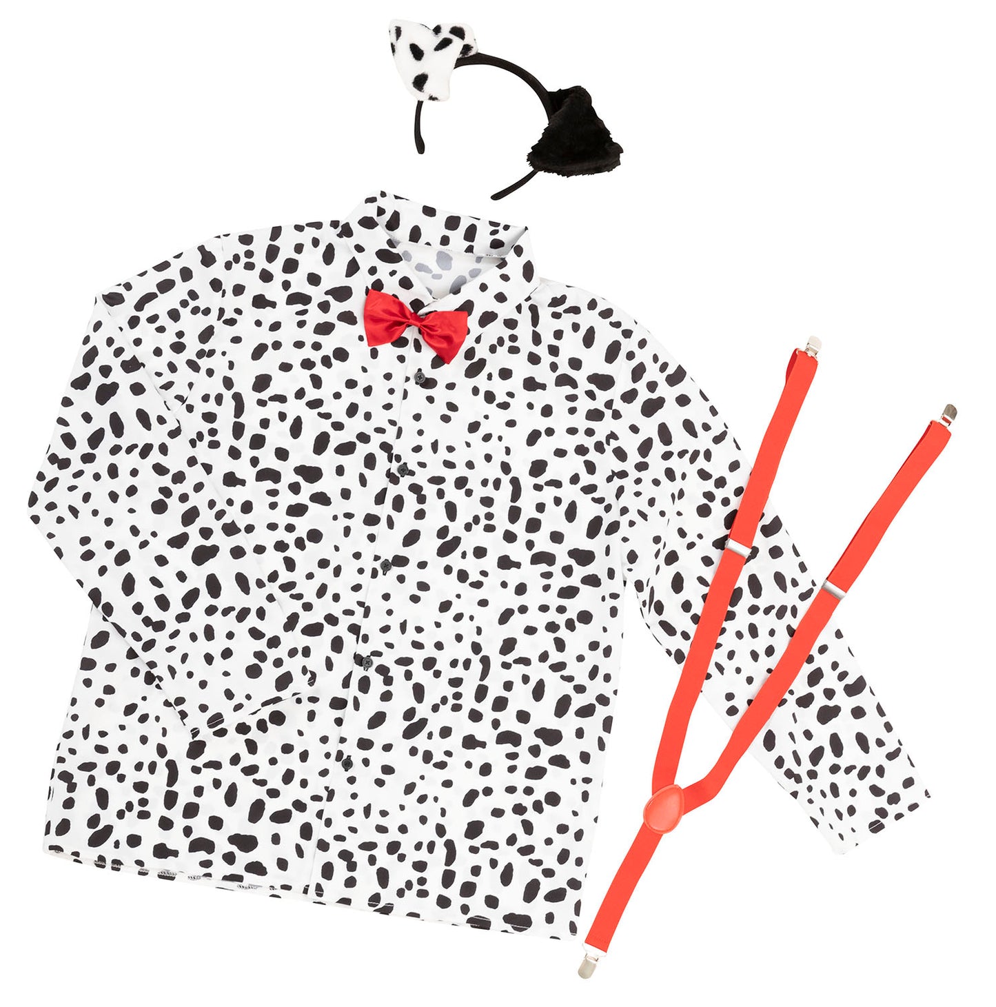 ≪スタンミさん着用≫ コスプレ いぬ ハロウィン アニマルシャツ ダルメシアンシャツ ユニセックス フリーサイズ ホワイト【クリアストーン】