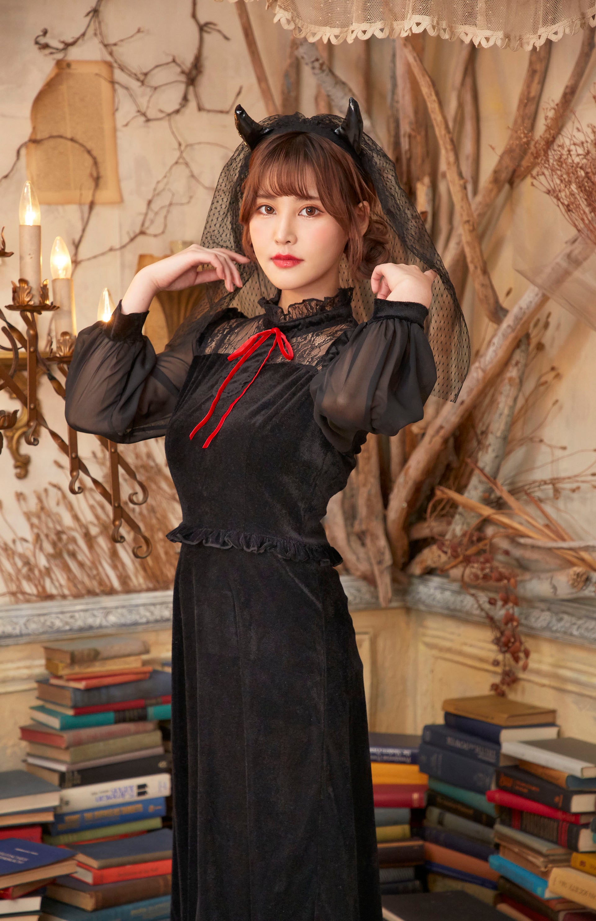 コスプレ デビル 悪魔 ハロウィン クラシックロングデビル レディース 