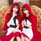 コスプレ ハロウィン 赤ずきん ローズケープガール レディース フリーサイズ レッド【クリアストーン】♡