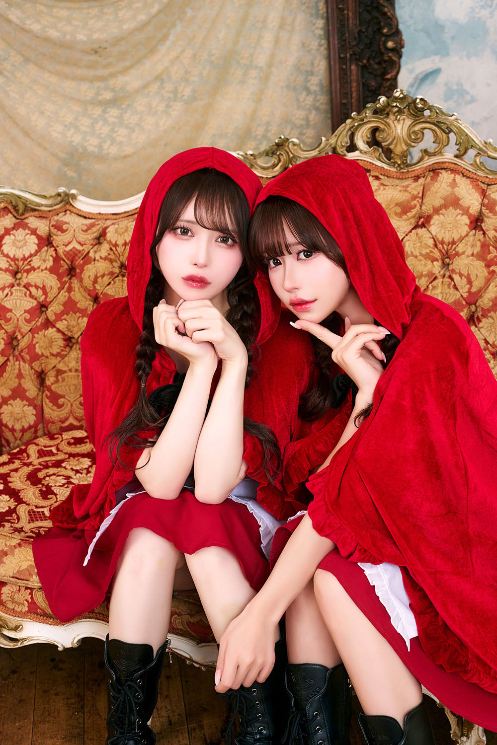 コスプレ ハロウィン 赤ずきん ローズケープガール レディース フリーサイズ レッド【クリアストーン】♡