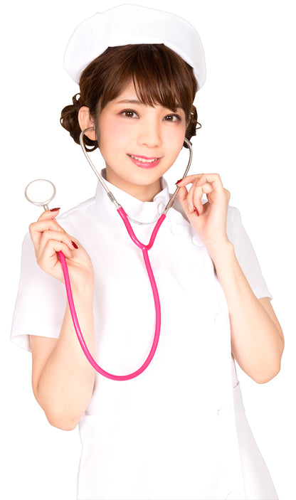 コスプレ 小物 聴診器 ナース ユニセックス フリーサイズ レッド/ピンク/ブルー/パープル【クリアストーン】