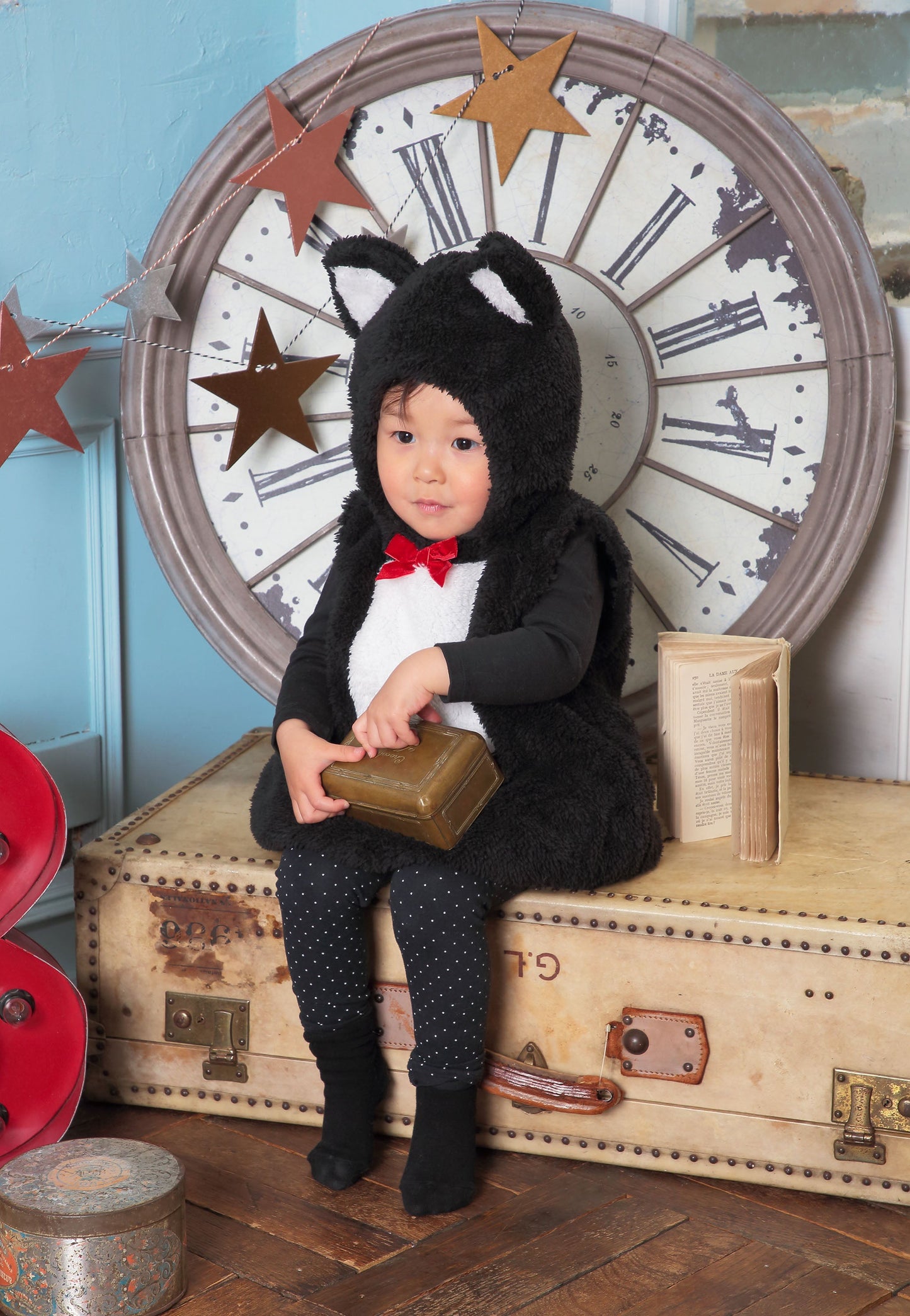 コスプレ ベビー 赤ちゃん 黒猫 マシュマロベビー 80cm ブラック【クリアストーン】