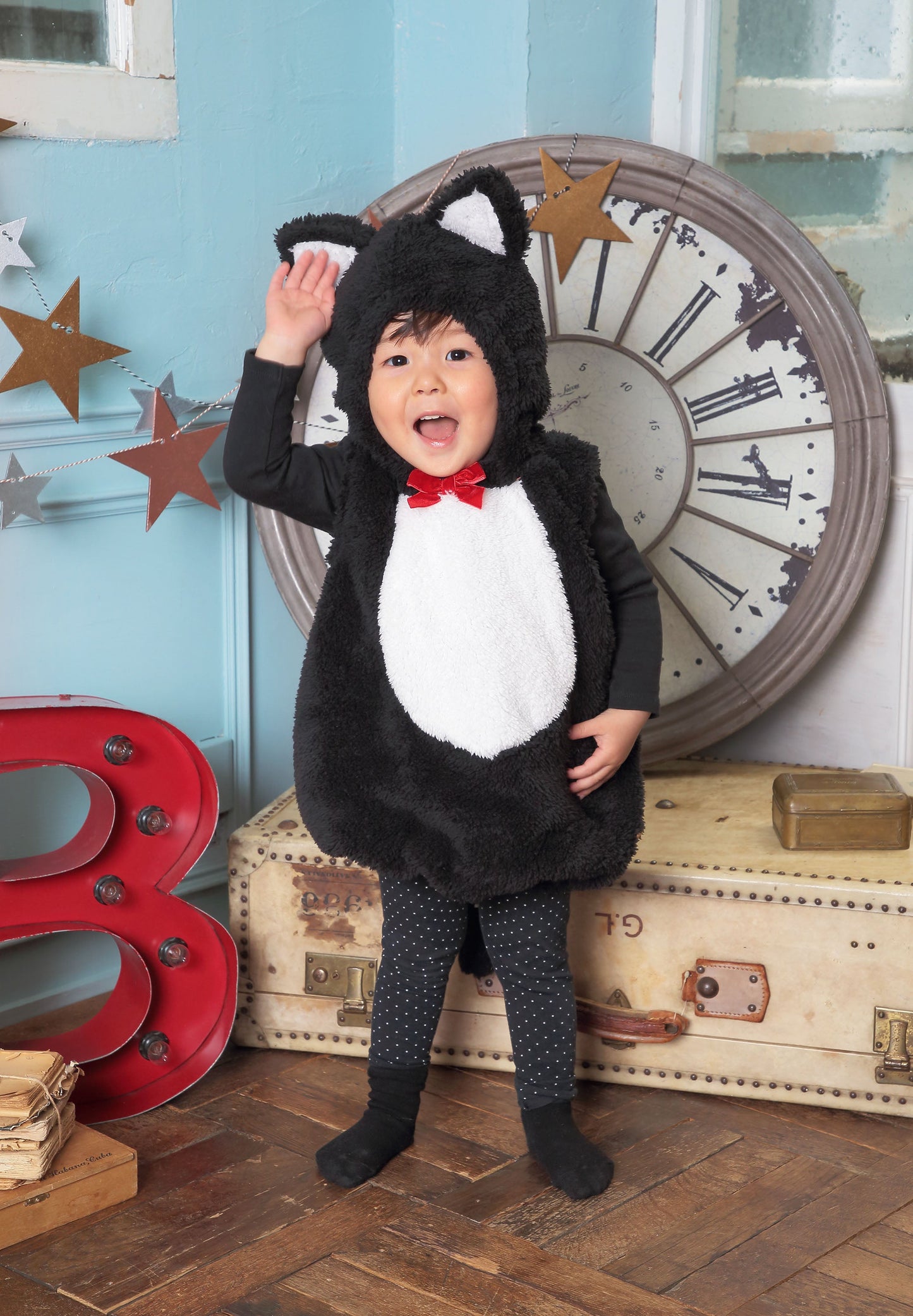 コスプレ ベビー 赤ちゃん 黒猫 マシュマロベビー 80cm ブラック【クリアストーン】