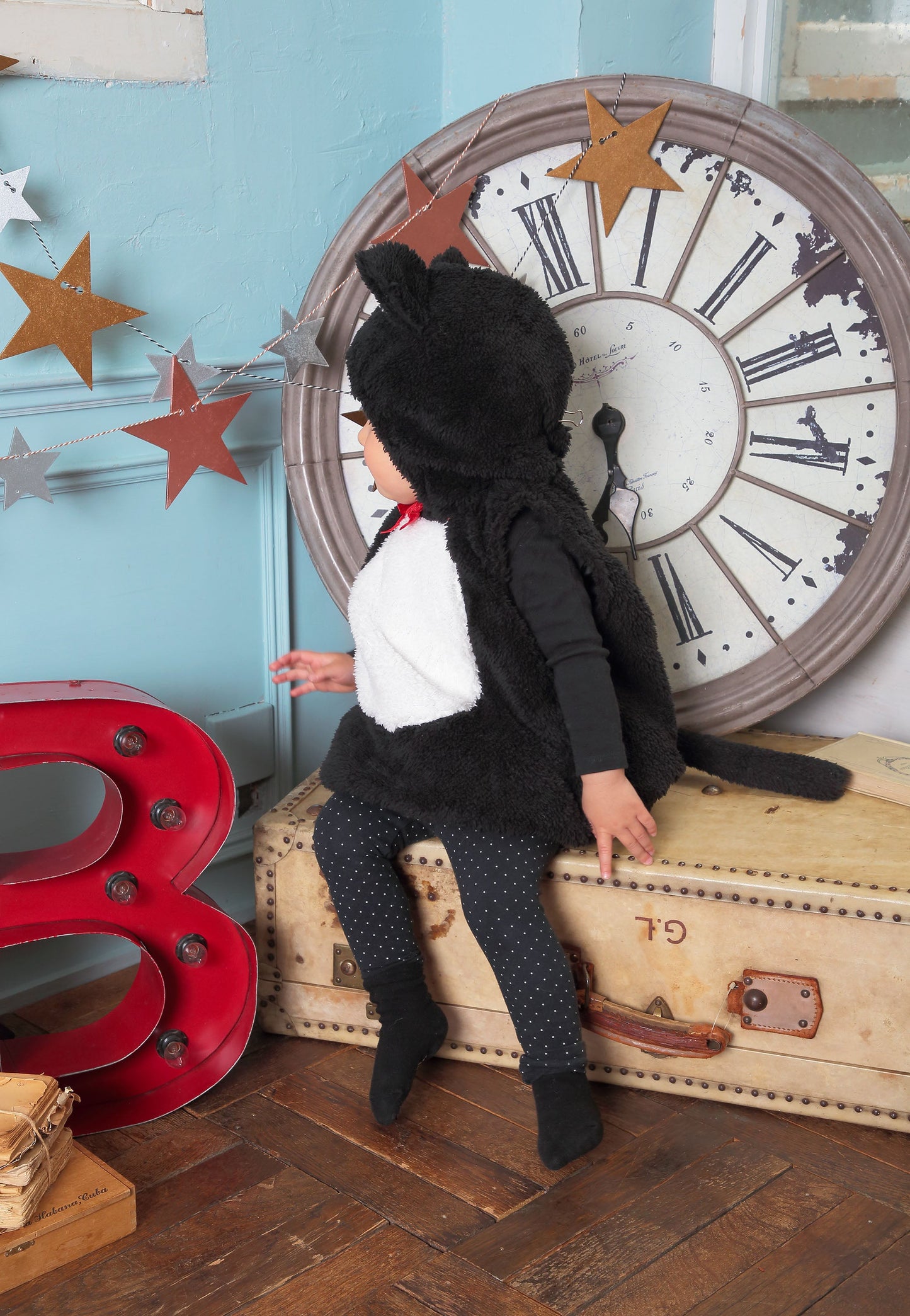 コスプレ ベビー 赤ちゃん 黒猫 マシュマロベビー 80cm ブラック【クリアストーン】