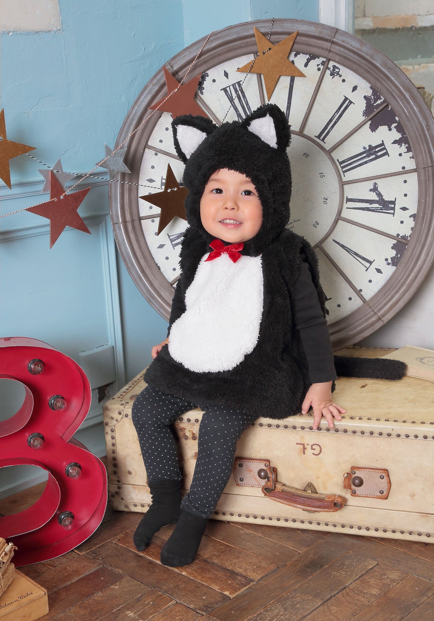 コスプレ ベビー 赤ちゃん 黒猫 マシュマロベビー 80cm ブラック【クリアストーン】