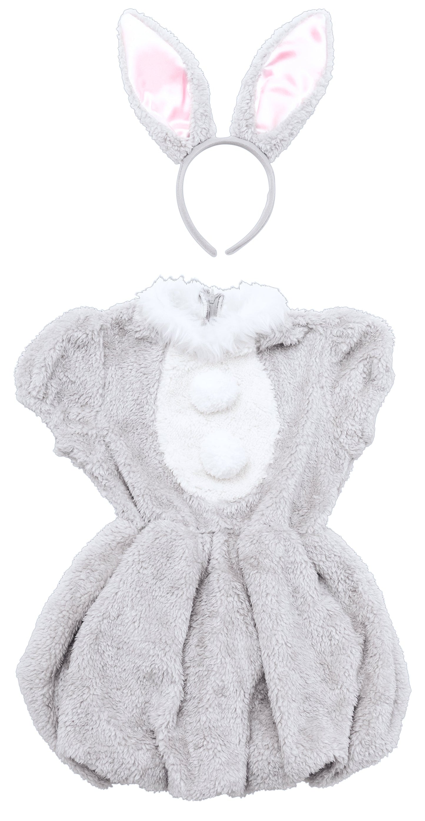 コスプレ キッズ こども うさぎ アニマル 動物 ハロウィン ワンダーグレーラパン 100cm/120cm/140cm グレー【クリアストーン】