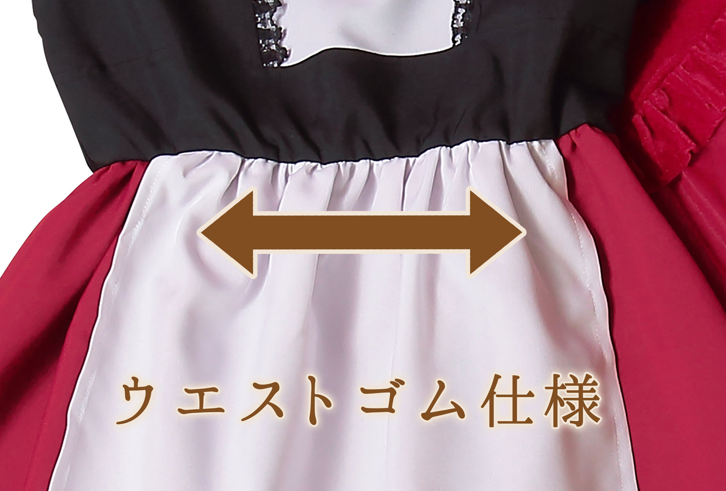 コスプレ ジュニア こども 赤ずきん COSCHU! レッドケープガール 140～150cm レッド【クリアストーン】